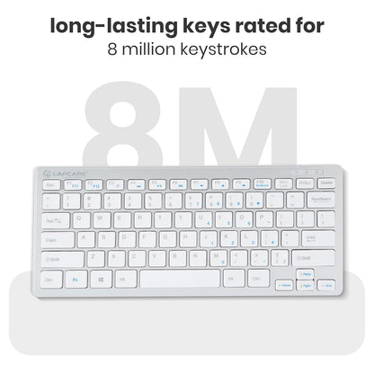 LAPCARE D-lite Plus Keyboard With 2.4 GHz & 10 M BT Range & 87 Keys, 8 Million Key Life, Wireless (White) 1.0 unit