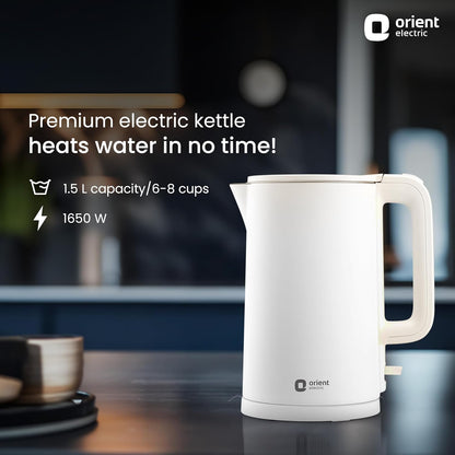 Orient Electric EKDH15BP Durahot Cool Touch Electric Kettle,1.5L, Stainless Steel (Black) 1.0 Piece