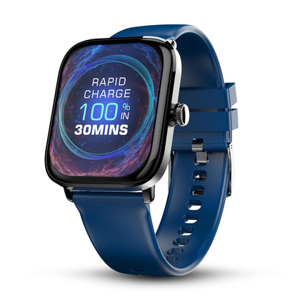 Pebble Ultra Rapid 30 Min Full Charge 1.83" HD Display, Premium Metal Build, BT Calling Smartwatch (Jet Black Strap, Free Size)