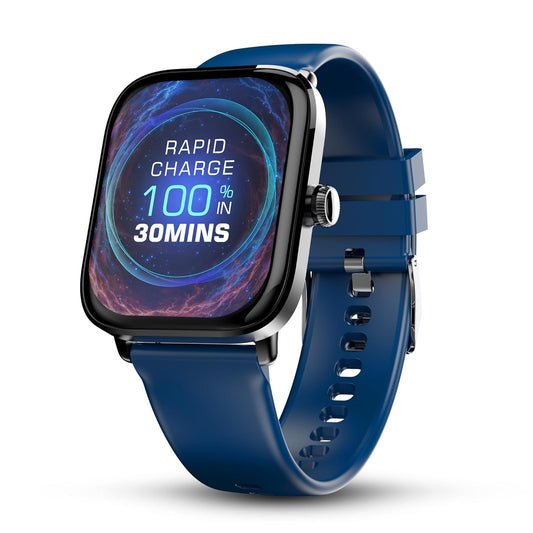 Pebble Ultra Rapid 30 Min Full Charge 1.83" HD Display, Premium Metal Build, BT Calling Smartwatch (Jet Black Strap, Free Size)