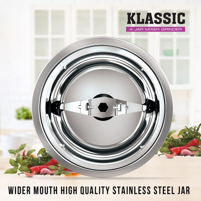Havells Klassic Mixer Grinder, 4 Jars, 750W, Stainless Steel (Black) 1.0 unit