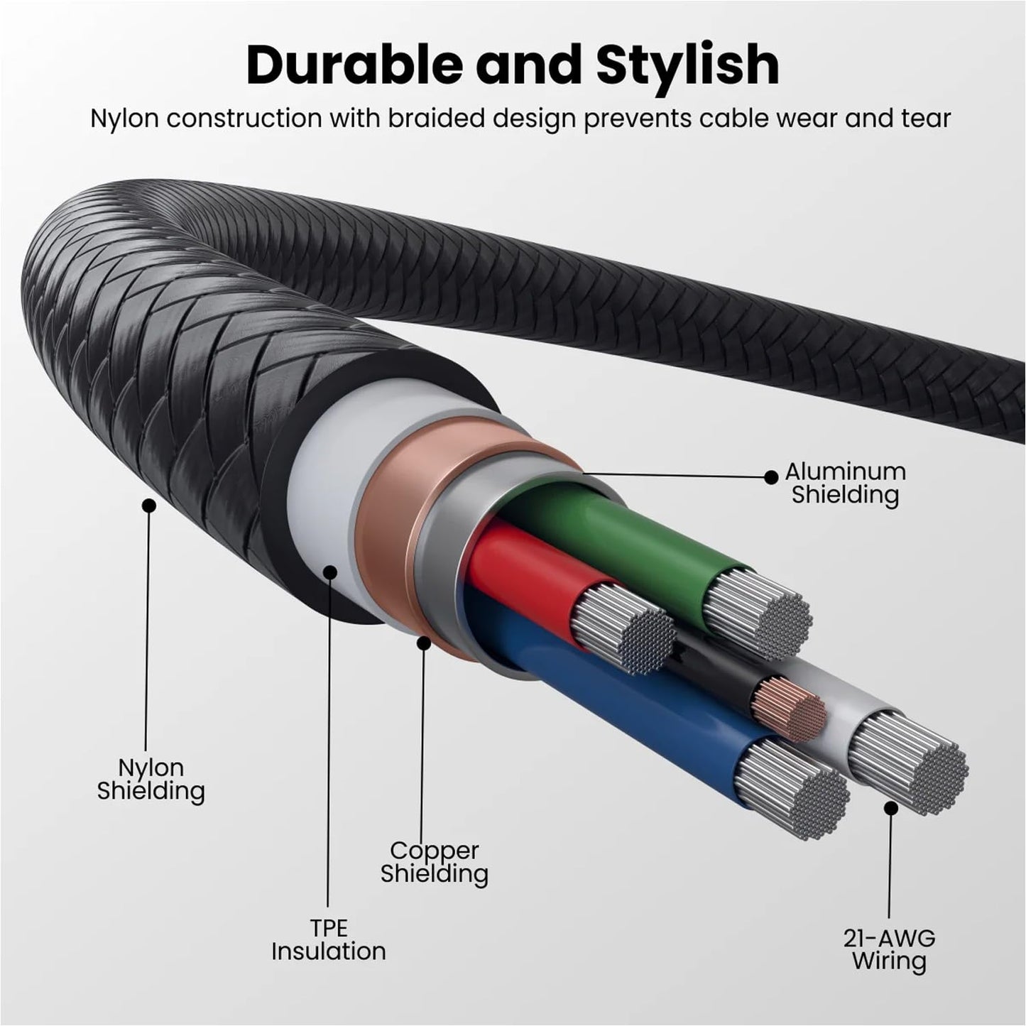 Dubstep Blaze Hexa 30W 6-in-1 USB-A + Type-C To Type-C + Type-L + Micro 1.2m Fast Charging Cable (Black) 1.0 Piece