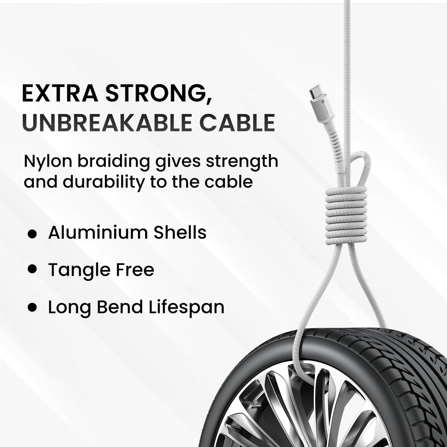 Portronics Konnect X 2M Type C to Type C Cable - White 1.0 unit