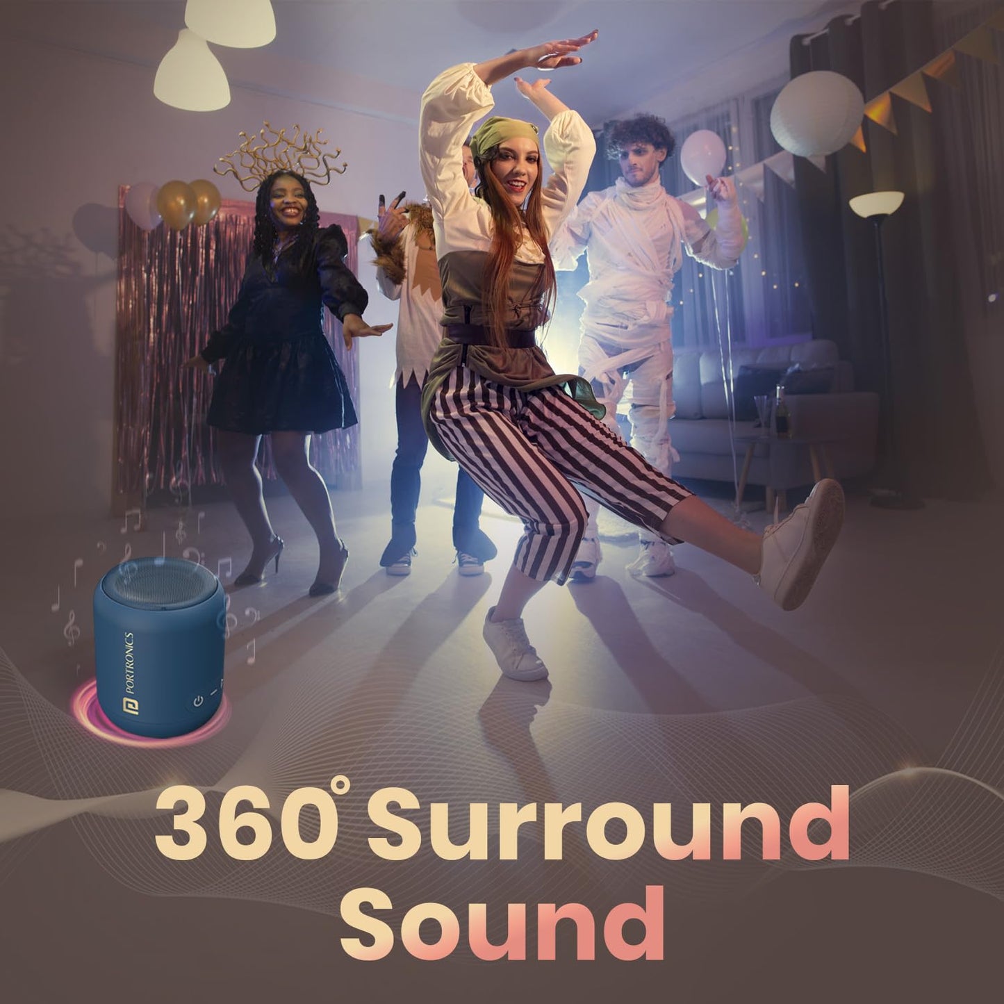 Portronics Sound Drum 1 12W TWS Portable Bluetooth Speaker - Blue 1.0 unit