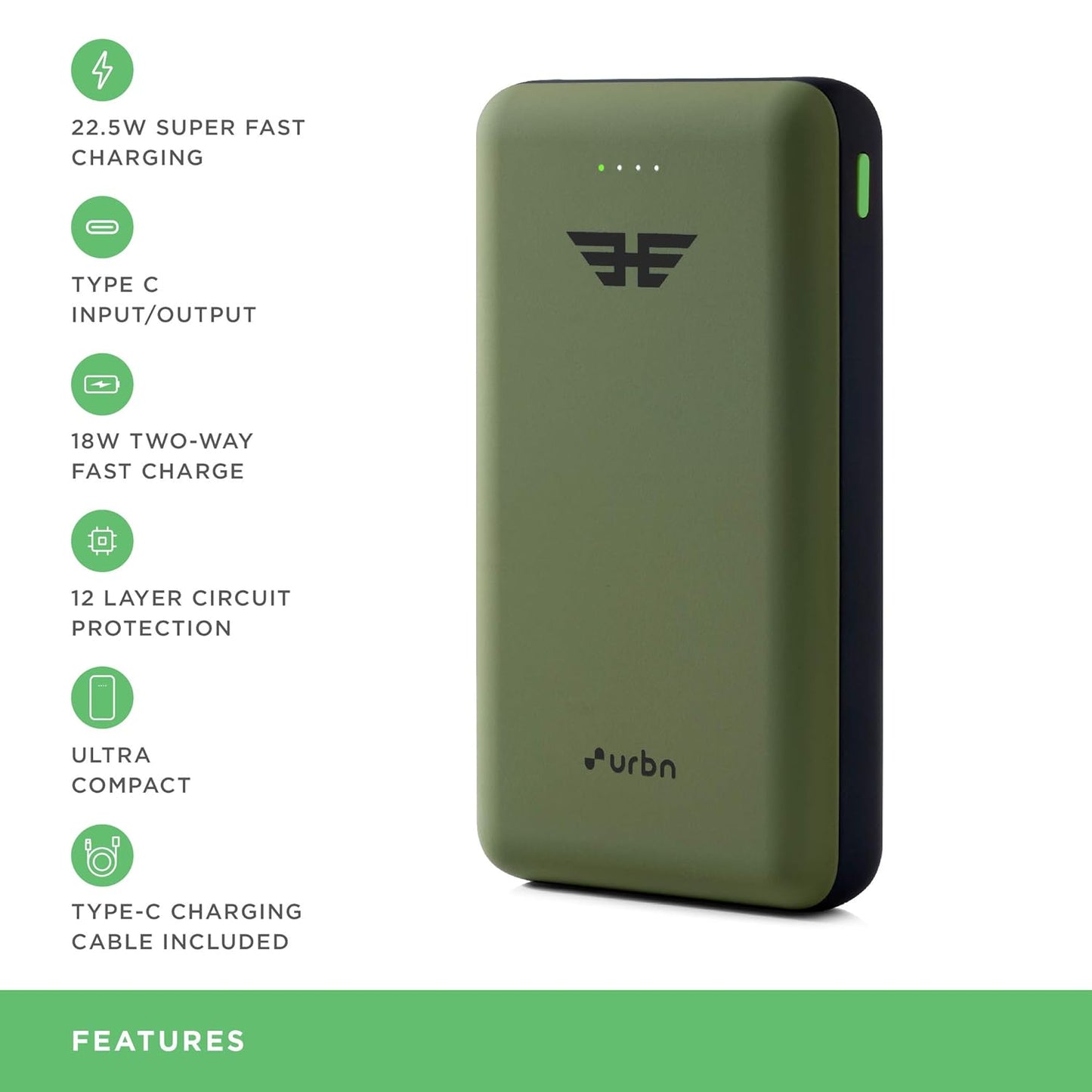Urbn 20000mAh 22.5W Fast Charging Power Bank