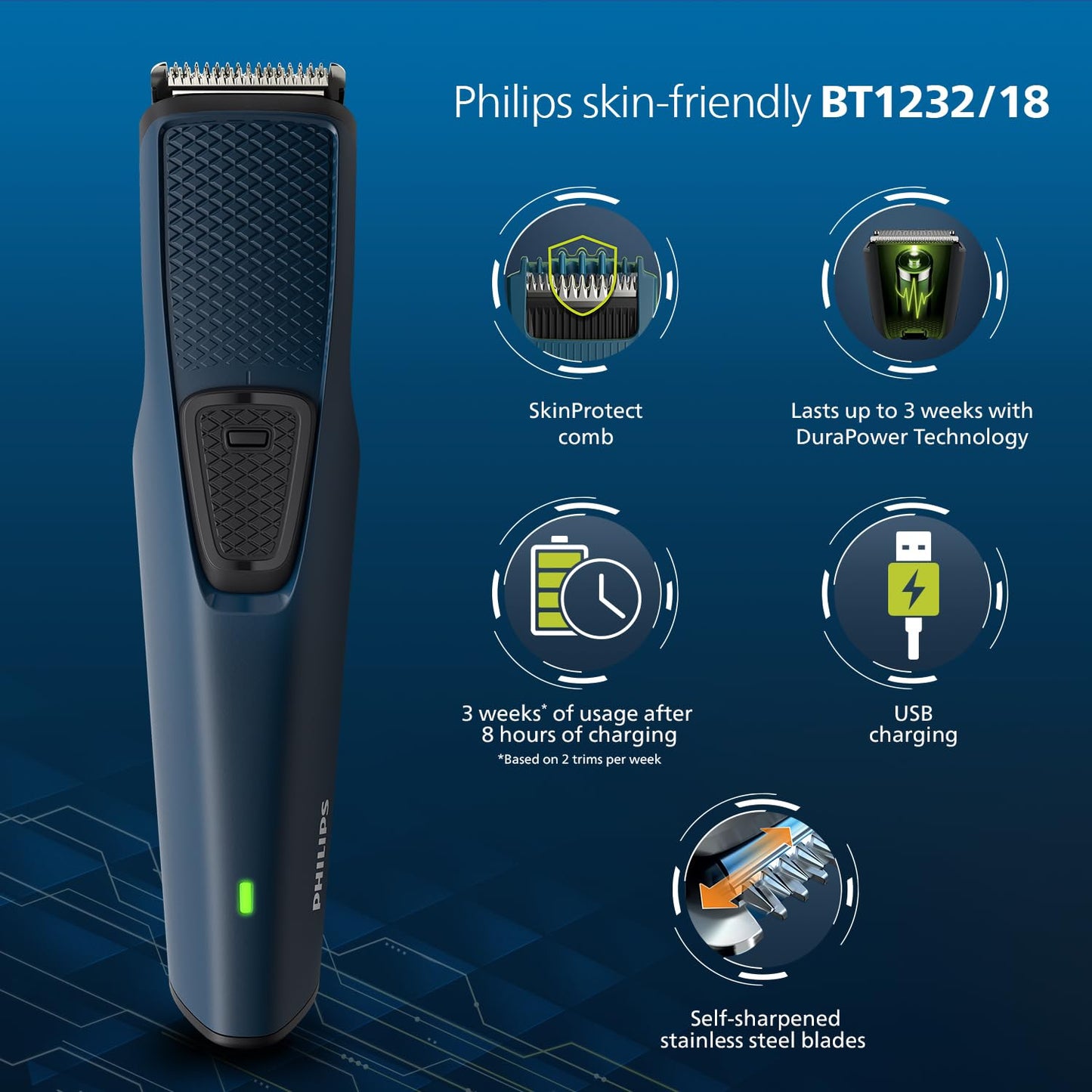 Philips Men's Trimmer BT1234/18 1.0 unit