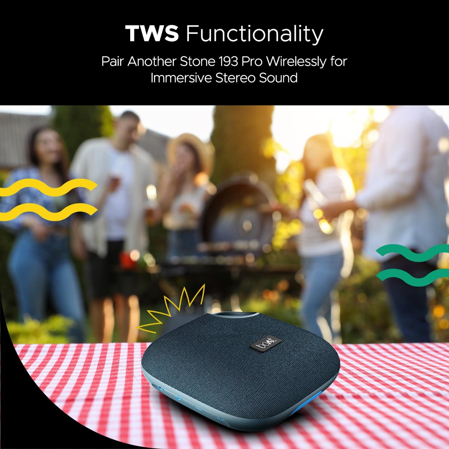boAt Stone 190 Pro Bluetooth Speaker, 5W, 12H Playtime, Bluetooth v5.3 (Raging Black) 1.0 unit