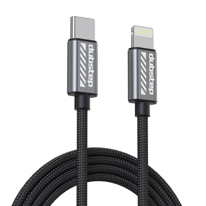 Dubstep Blaze Flash Fast Charging 1.25 m Type C To Lightning Charging Cable, 33 Watts 480 Mbps (Grey) 1.0 unit