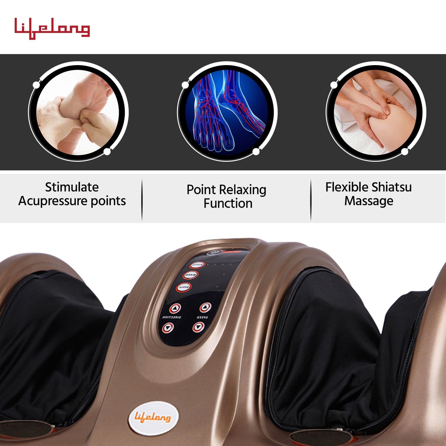Lifelong LLM72 Foot Massager for Pain Relief (Brown) 1.0 unit