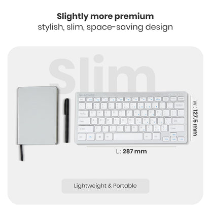 LAPCARE D-lite Plus Keyboard With 2.4 GHz & 10 M BT Range & 87 Keys, 8 Million Key Life, Wireless (White) 1.0 unit