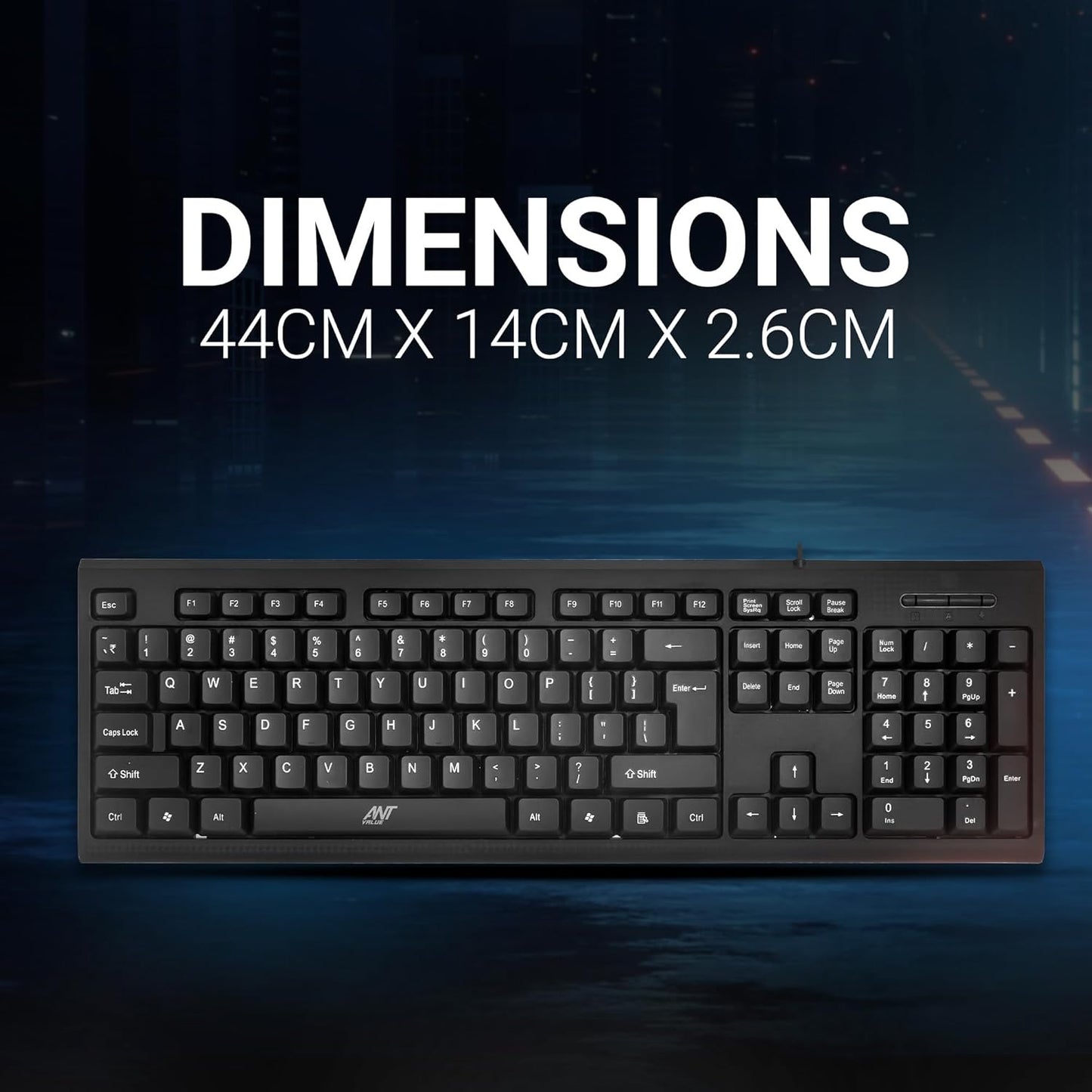 Ant Value Fkbri01 Wired Usb Multi-Device Keyboard (Black) (R-41183733) 1.0 pack