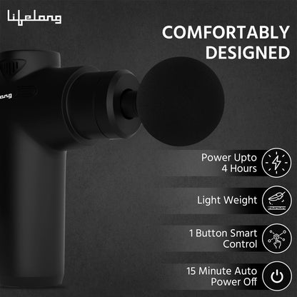 Lifelong Handheld Gun Massager (6 Speed Setting , Assorted Colour) 1.0 Piece