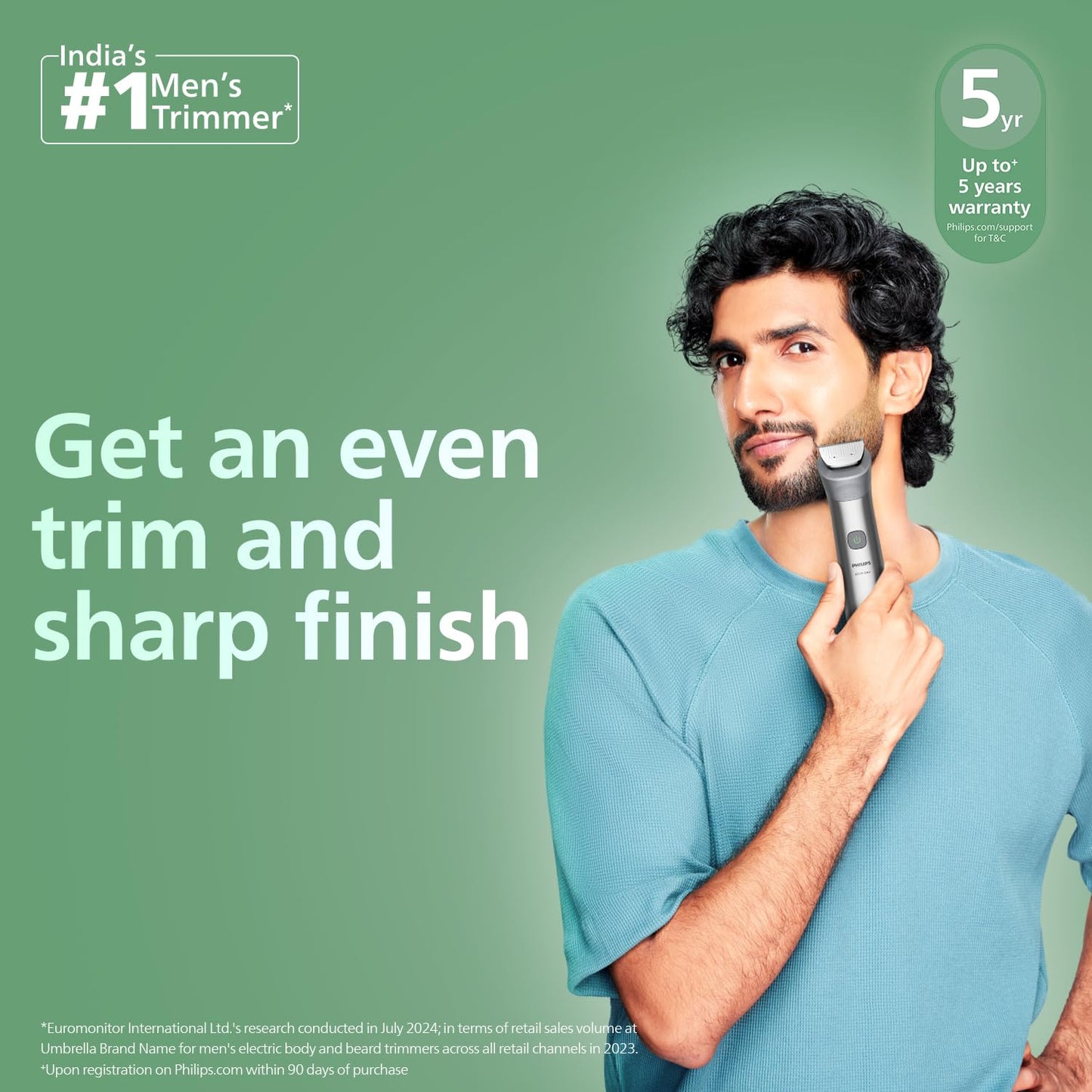 Philips India's No.1 Men's Trimmer | 13-in-1 Kit | Face,Body & Private Parts | 120 min runtime | 5 min QuickCharge | MG5930/65 1.0 unit