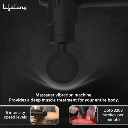 Lifelong Handheld Gun Massager (6 Speed Setting , Assorted Colour) 1.0 Piece