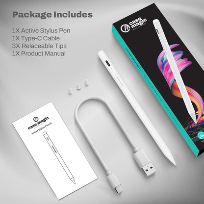 Case Magic iPad Pencil Active Stylus Pen with Palm Rejection, High Precision Tip Compatible With All iPad Models (Dark Grey) 1.0 pack