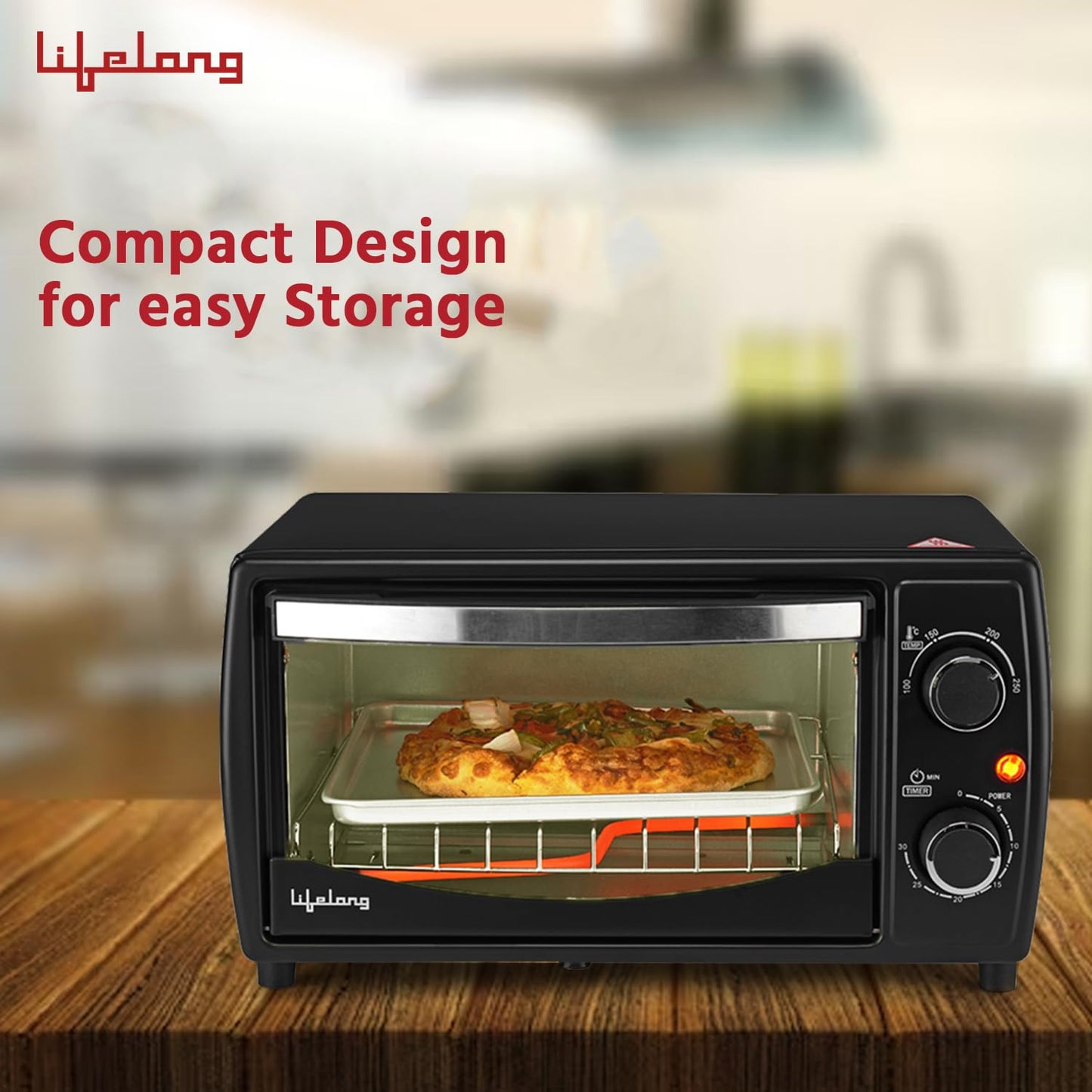 Lifelong LLOT10 10 L Oven, Toaster & Griller with Auto Shut Off (Black) 1.0 Piece