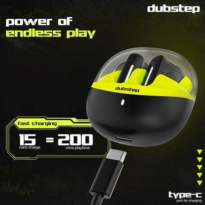 Dubstep Buzz X8 with 56 Hrs Playtime ENC TWS Earbuds (Neon Green) 1.0 box