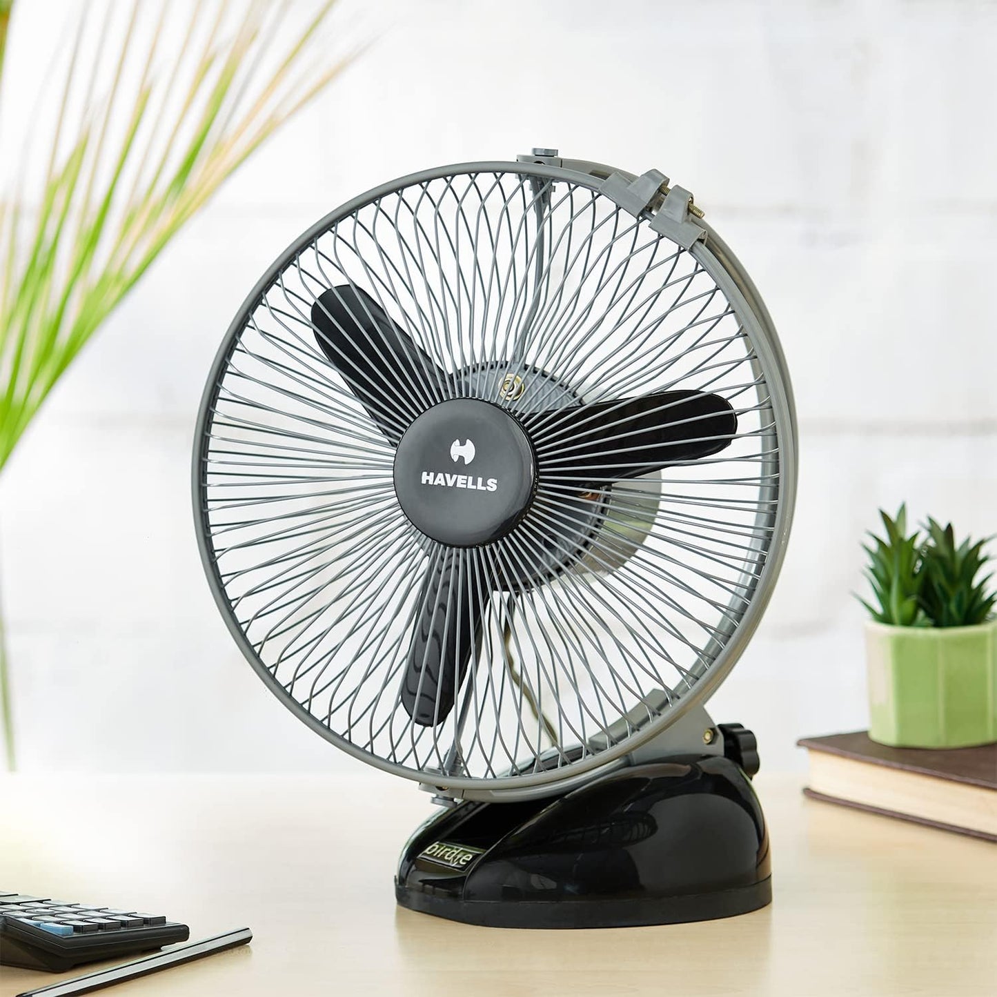 Havells Birdie 230 mm Table Fan Black & Grey, FHPBRSTBGR09