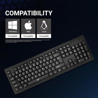 Ant Value Fkbri01 Wired Usb Multi-Device Keyboard (Black) (R-41183733) 1.0 pack