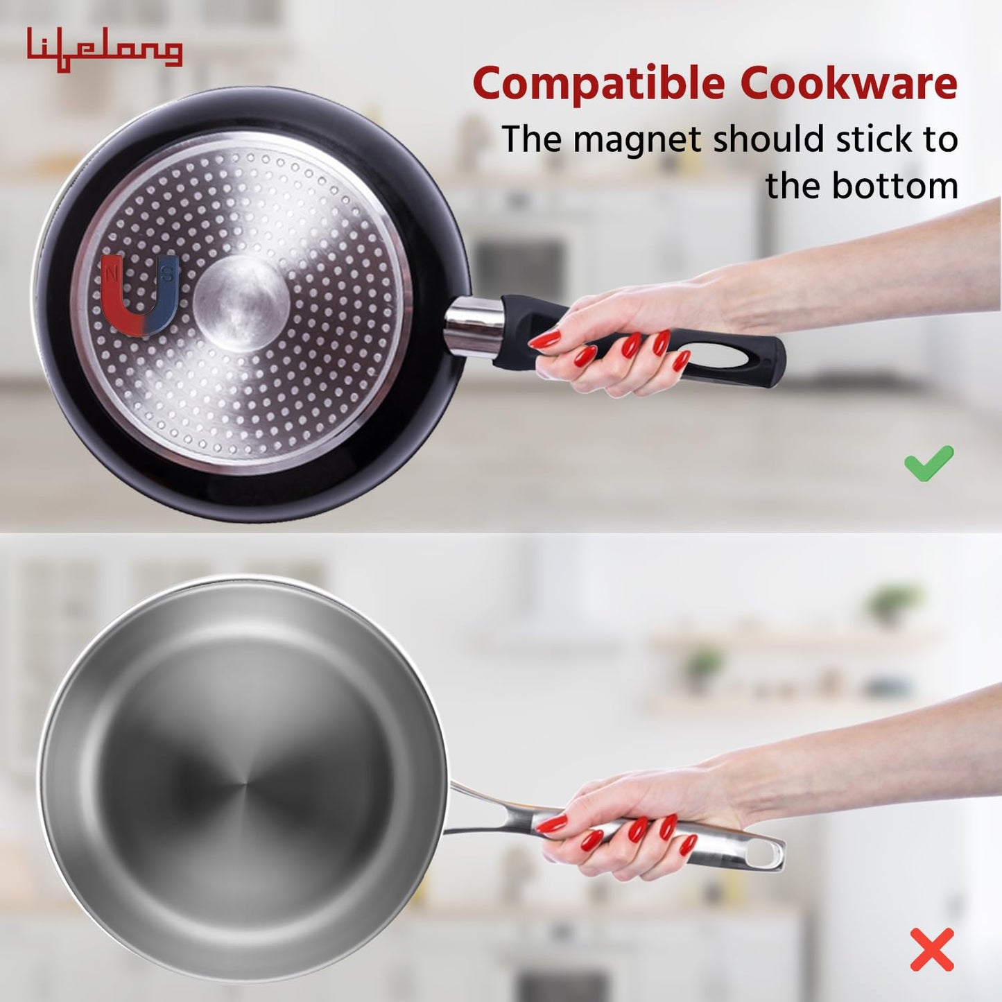 Lifelong 1800 W Induction Cooktop Push Button (Black) 1.0 Piece