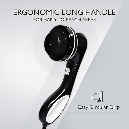 AGARO Relaxo Electric Handheld Full Body Massager with 8 Massage Heads, 5 Mode & 6 Speed Settings for Muscle Relief & Relaxation (Black), Back, Leg & Foot.