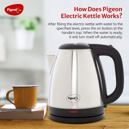 Pigeon Hot Kettle and Stainless Steel Water Bottle Combo, 1.5L & 700ml, Auto shut off, 1300 W (Silver & Red) 1.0 pack