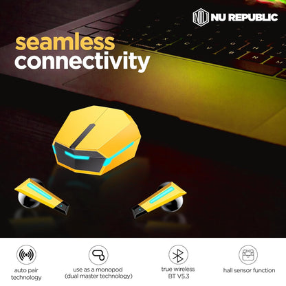 Nu Republic Transform-X In-Ear Truly Wireless Earbuds With Mic, 60 Hours Playtime, ENC, Bluetooth v5.3 (Multicolor) 1.0 unit