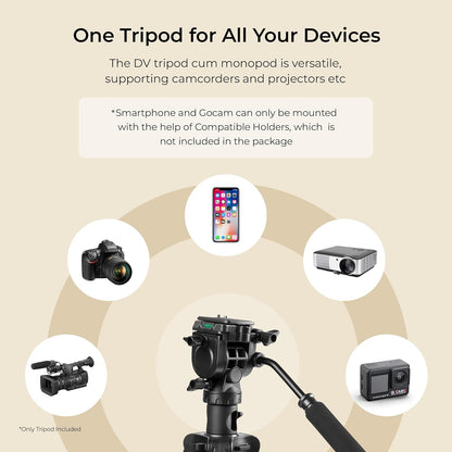 DIGITEK (DPTR 895VD) 195 CM Aluminum Alloy Tripod/Monopod & Multipurpose 3-Way Head 1.0 Piece