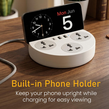 Portronics Power Plate 5 Power Converter With USB Charger - White 1.0 unit