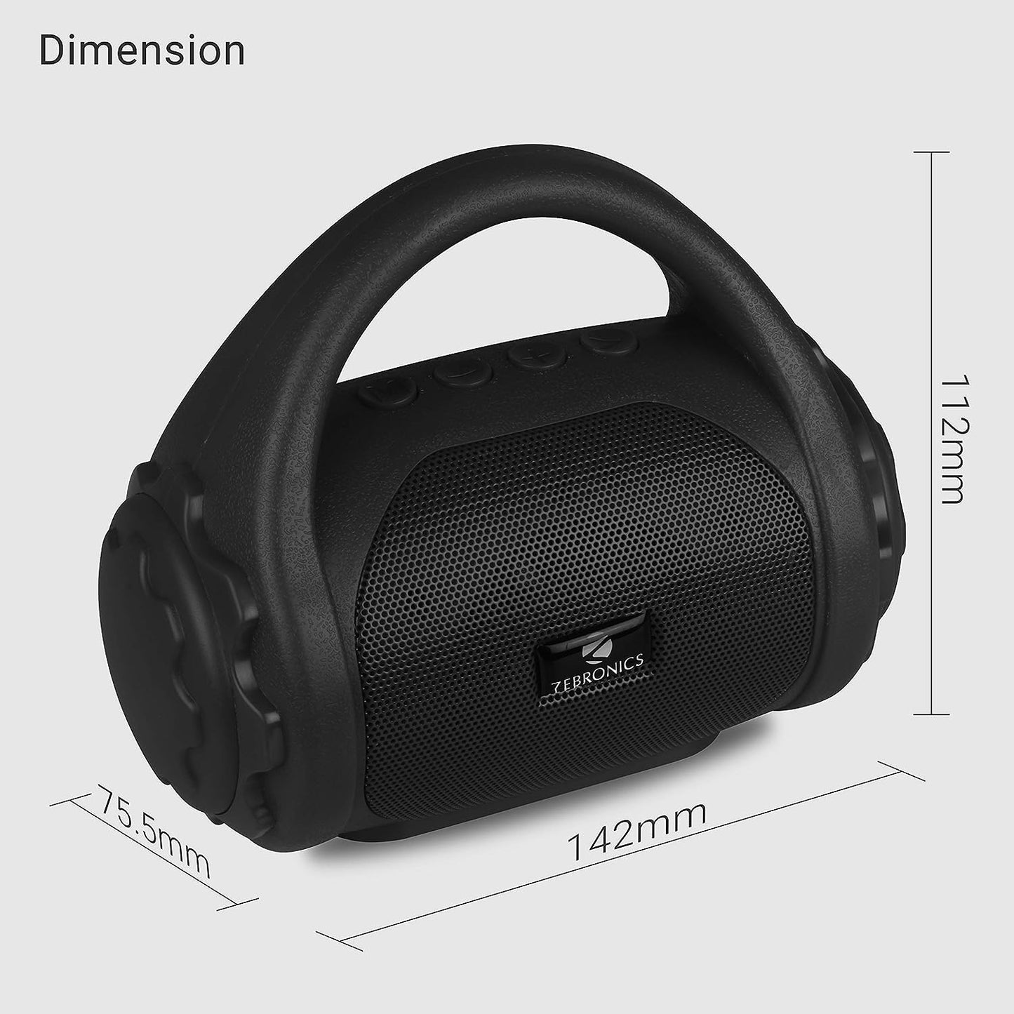 Zebronics County BT Speaker, 3W, 10 Hrs Playtime, Bluetooth v5.0 (Black) 1.0 unit