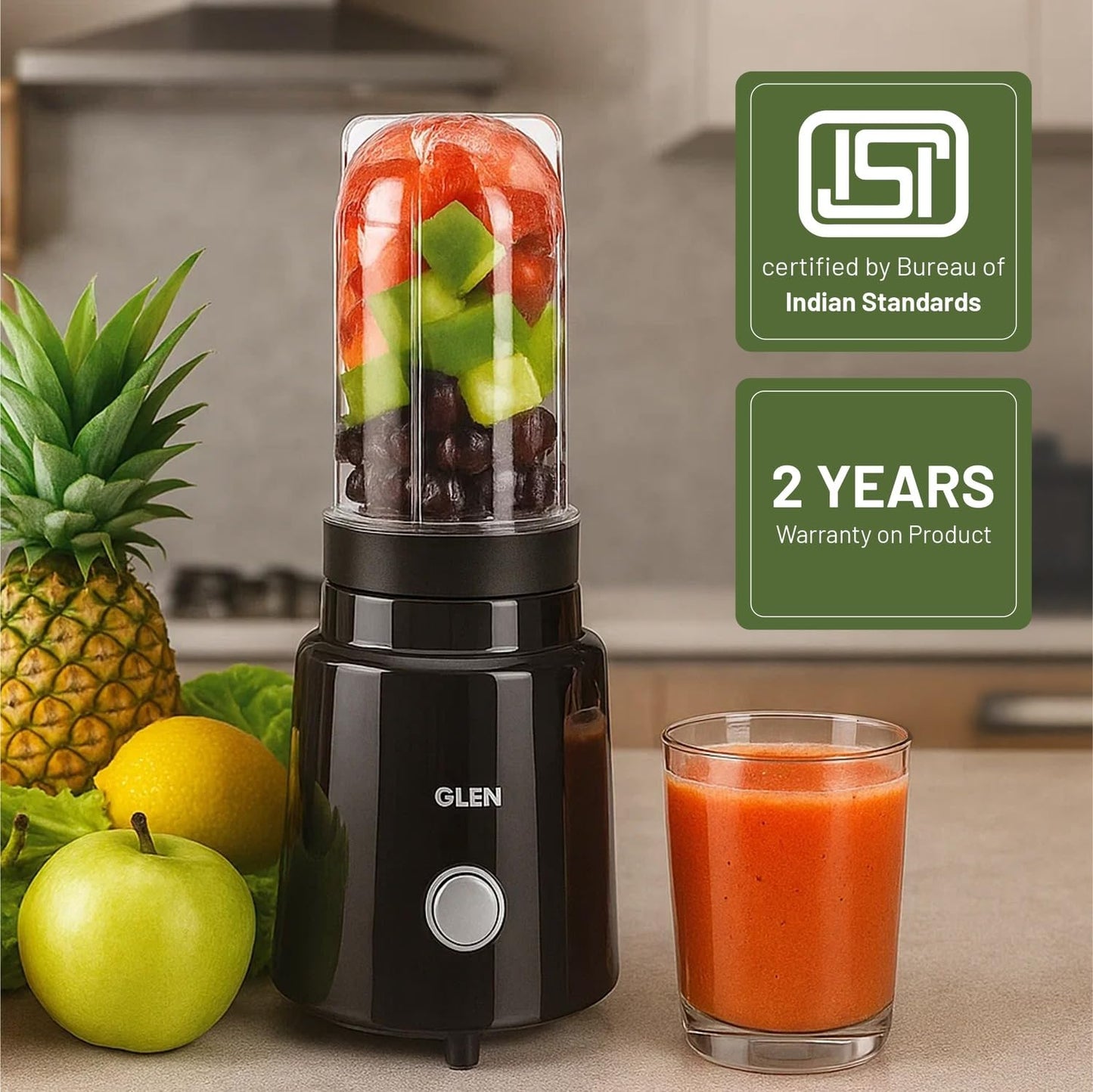 Glen SA 4048 Active Blender, Nutri Blender, Smoothie Maker, Mixer Grinder, 350W (Black) 1.0 unit