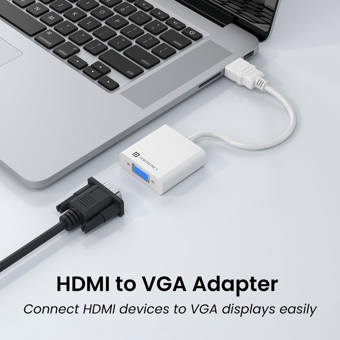 Portronics Digibridge HDMI To VGA Converter - White 1.0 Piece