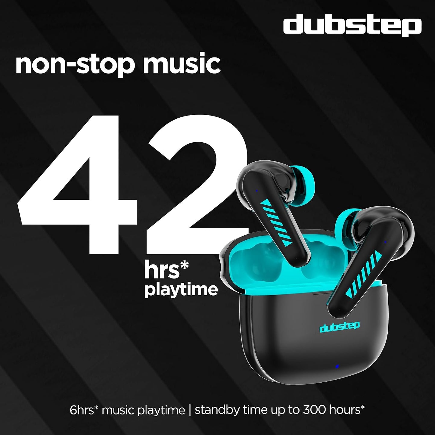 Dubstep Buzz X3 In-Ear Truly Wireless Earbuds With Mic, 42 Hours Playtime (Black & Blue) 1.0 unit