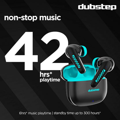 Dubstep Buzz X3 In-Ear Truly Wireless Earbuds With Mic, 42 Hours Playtime (Black & Blue) 1.0 unit