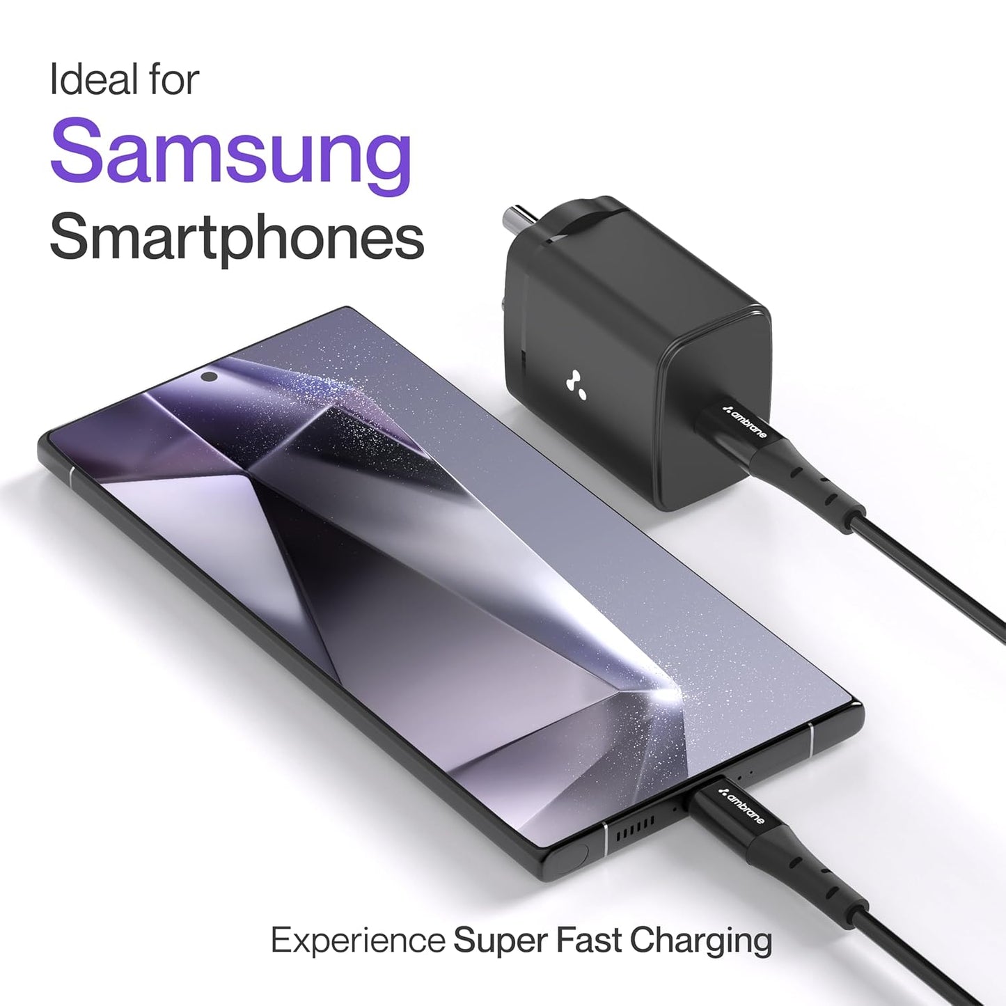 Ambrane 25W Type C Fast Charger Mobile Adapter Charging for Android & iPhones (Charge 25, Black) 1.0 box