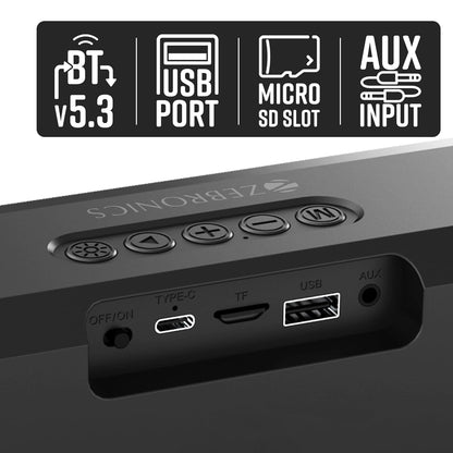 Zebronics Vita Bar 150 Mini Soundbar, 20W, Upto 8h*, TWS, RGB (Black) 1.0 Piece