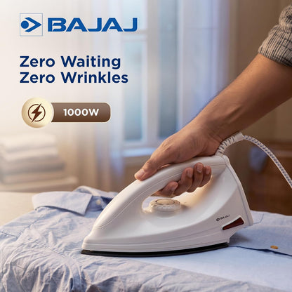 Bajaj DX 6 Dry Iron 1000W, 240V (White) 1.0 unit