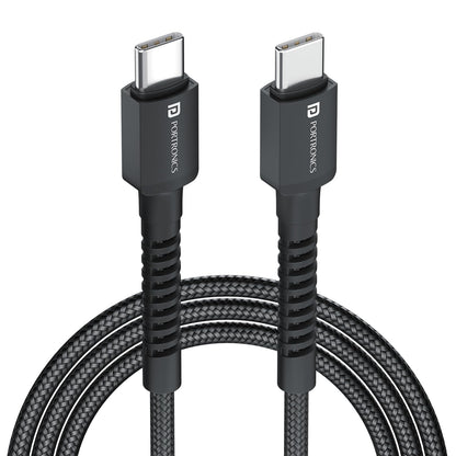 Portronics Konnect X 60W Type C to Type C 1m - Black 1.0 Piece