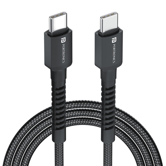 Portronics Konnect X 60W Type C to Type C 1m - Black 1.0 Piece