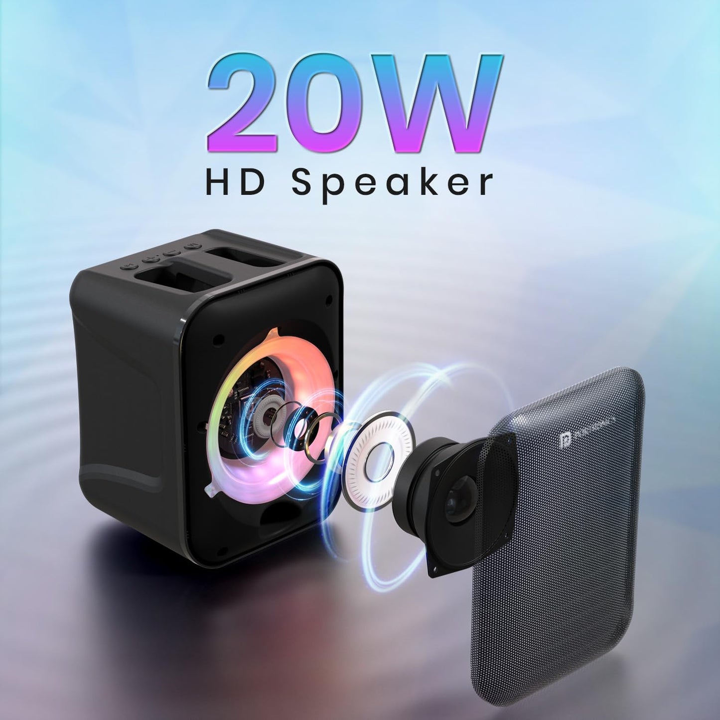 Portronics Apollo One 20W Bluetooth Speaker with Wireless Karaoke Mic - Black 1.0 Piece
