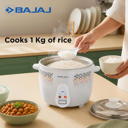 Bajaj 1.8L 700W DLX Rice Cooker Stainless Steel (White) 1.0 unit