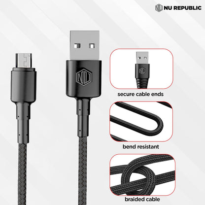 Nu Republic Blaze Silk 3.1A Fast Charging 1 m USB to Micro USB Charging Cable (Red) 1.0 unit