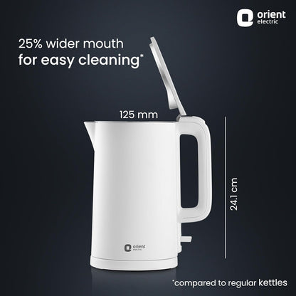 Orient Electric EKDH15BP Durahot Cool Touch Electric Kettle,1.5L, Stainless Steel (Black) 1.0 Piece