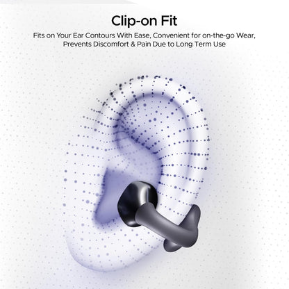 boAt Airdopes Loop OWS Earbuds w/ Clip-On Fit, Air Conduction Tech, 50H Battery, ENx, Dual EQ Modes, 40ms, ASAP Charge (Pearl White) 1.0 pack