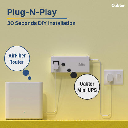 Oakter AirFiber Mini UPS for AirFiber Routers with single adapter 6x2000 mAh Battery Power Backup 4 Hours ( 1 Year Warranty ) 1.0 Piece