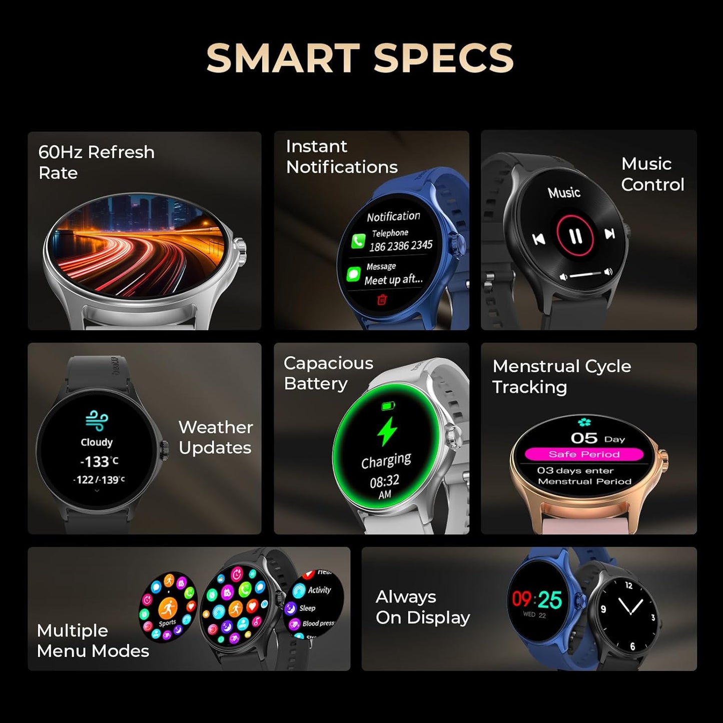 beatXP Sigma 1.38'' HD Display Bluetooth Calling, Health Tracking & AI Voice Assitant Smartwatch (Persian Blue Strap, Free Size)