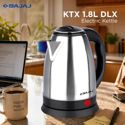 Bajaj Ktx Electric Kettle, 1.8L Dlx, Stainless Steel,Auto Shut-Off, 1350W (Silver) 1.0 unit