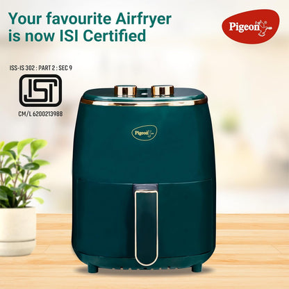 Pigeon Healthifry Manual Air Fryer, 1200 W with Non-Stick 4.2 L Basket (Green) 1.0 unit