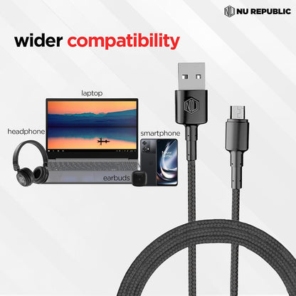 Nu Republic Blaze Silk 3.1A Fast Charging 1 m USB to Micro USB Charging Cable (Red) 1.0 unit