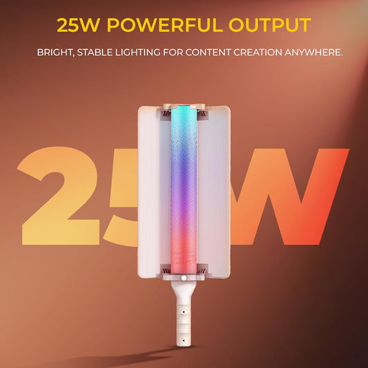 DIGITEK® (DSL-25W RGB) Stick Light Portable Handheld RGB LED Light Wand with Barn Door & Remote Control, Color Temp 2700-12000K + RGB, 39 Special Lighting Effects & Carry Bag